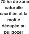   75 ha de zone naturelle sacrifiés et la moitié décapée au bulldozer